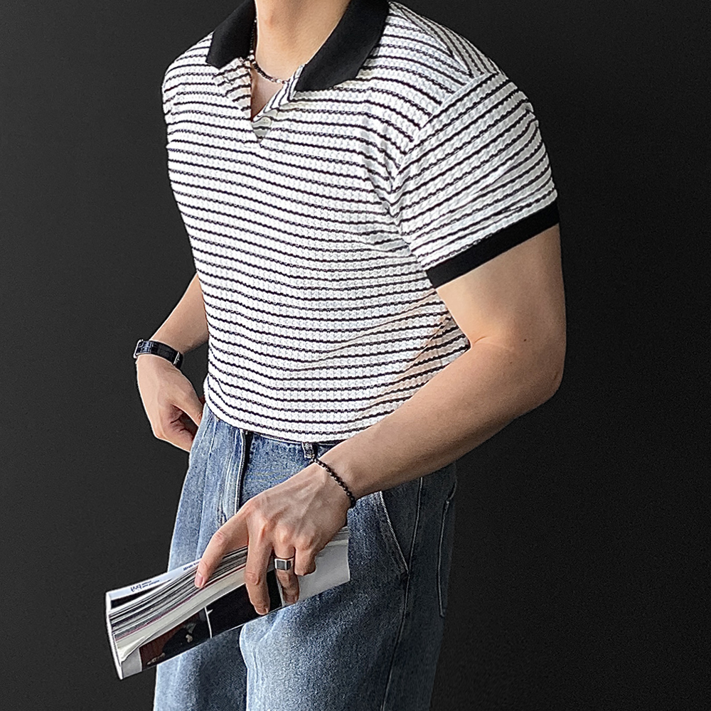 머슬핏카라티 남자흰티 머슬핏반팔 - 상세 이미지 3