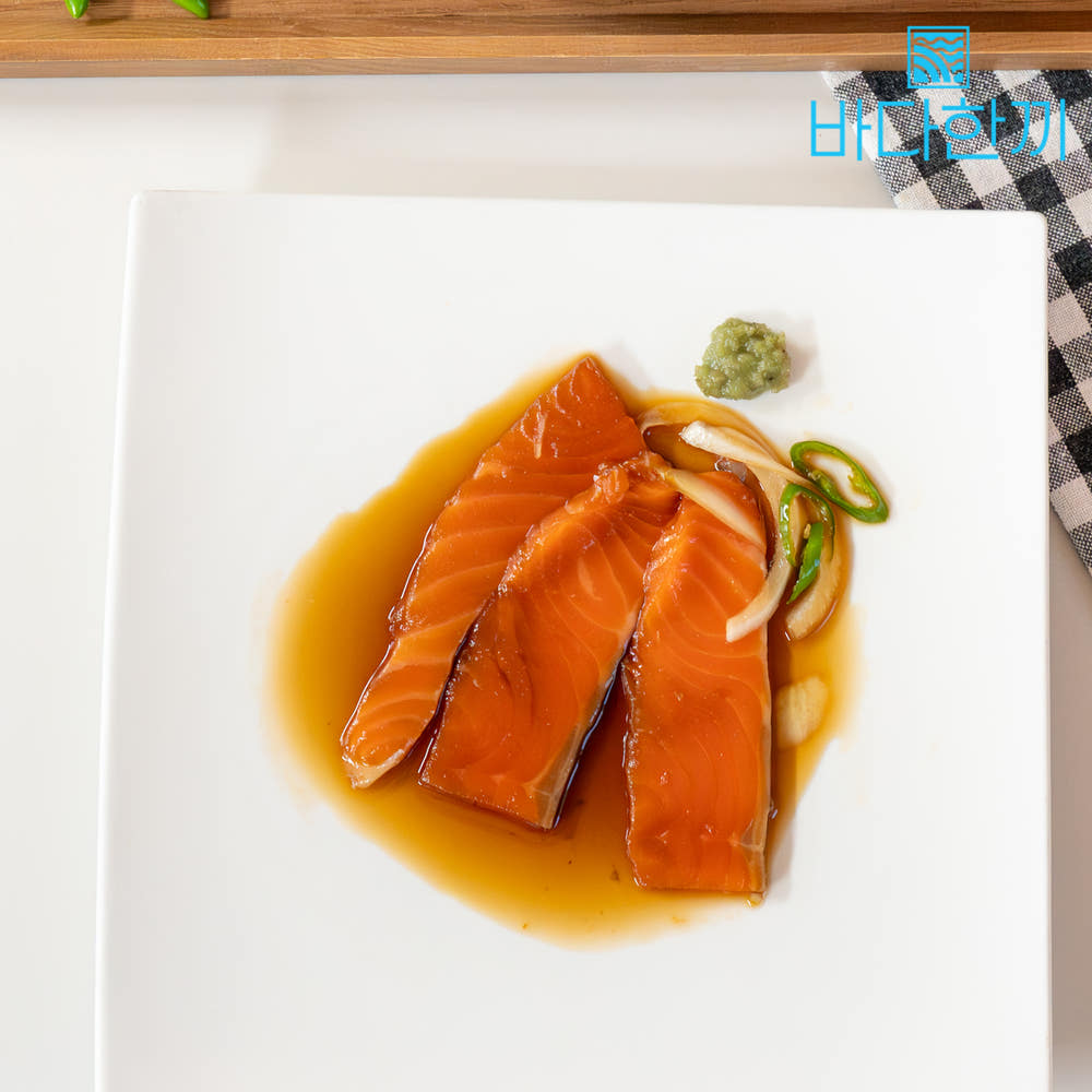 바다한끼 신선한 생 연어로 만든 연어장 500g 밥도둑 특제 간장 한끼 반찬 - 상세 이미지 2