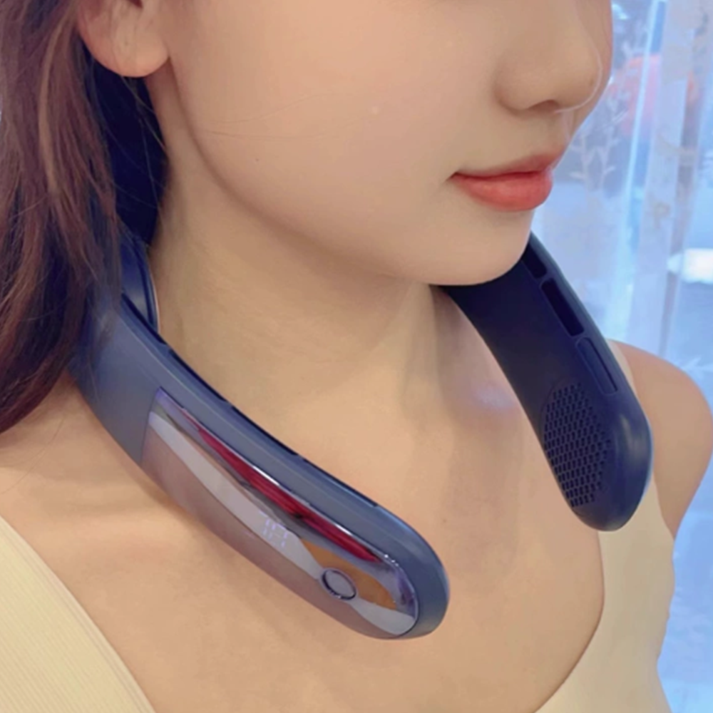 2025년형 목 넥밴드 미니 선풍기 휴대용 화이트