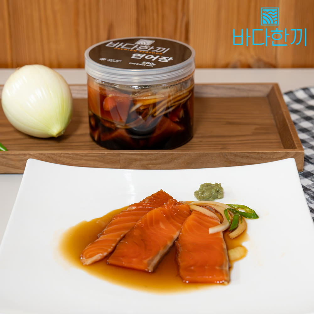 바다한끼 신선한 생 연어로 만든 연어장 500g 밥도둑 특제 간장 한끼 반찬 - 상세 이미지 4