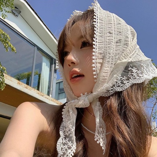 헤어커치프 스카프 볼캡 캡모자 머리 레이스 밴드 두건 - 상세 이미지 2