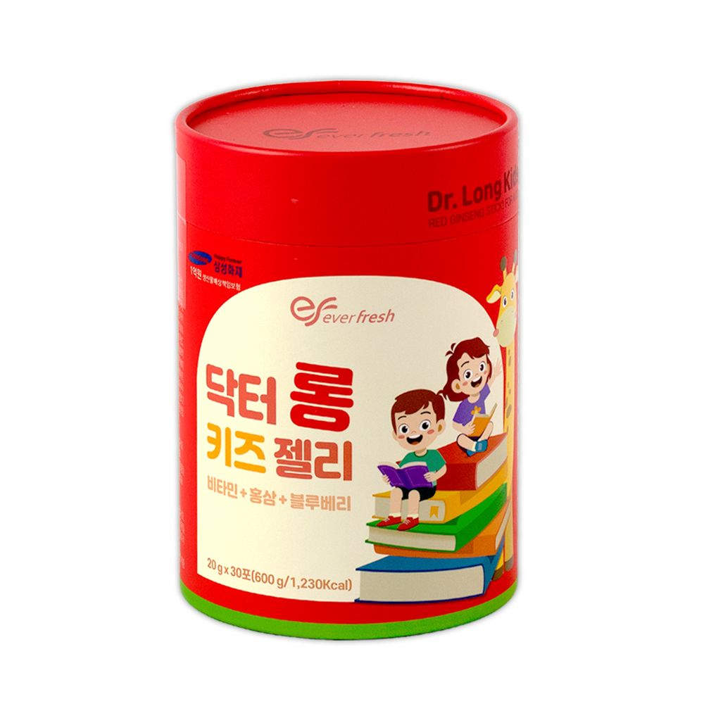 에버프레쉬 닥터롱키즈 젤리 (30포 X 1박스 /30일분) 어린이 비타민 미네랄 영양간식 블루베리포도맛 - 상세 이미지 2