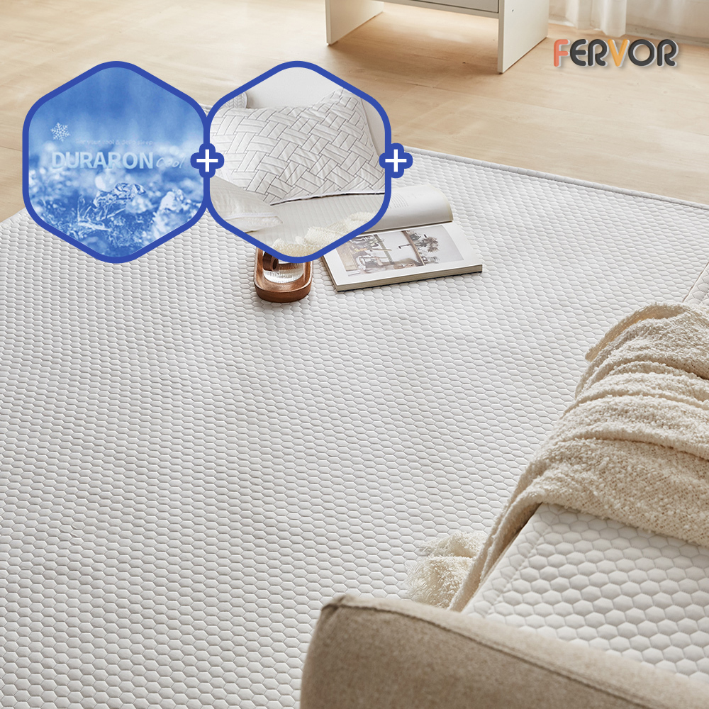 퍼보 휴비스 듀라론 에오로쿨 냉감패드 쿨매트 소파침대러그 (러그)육각, 200x250