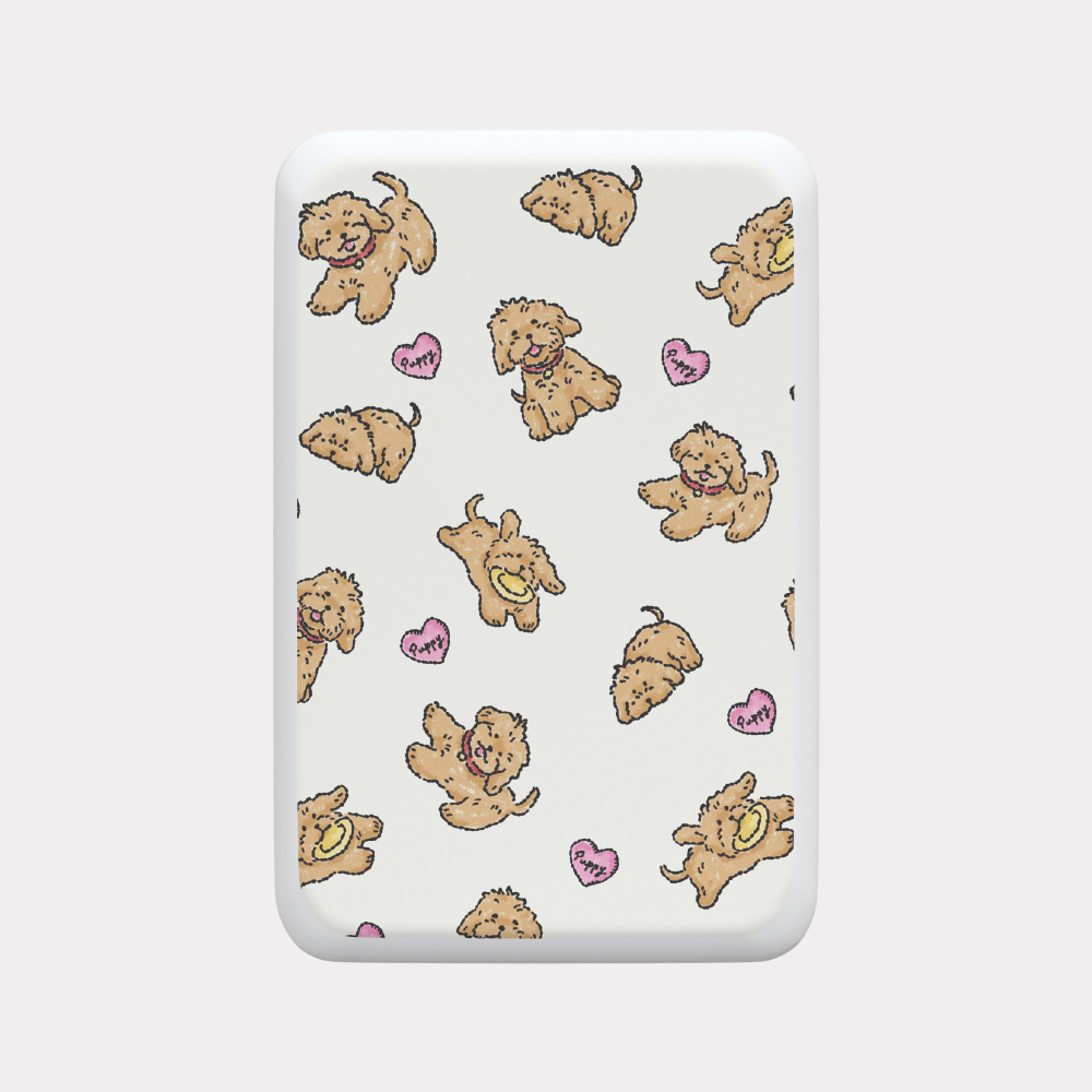 vintage puppy pattern 디자인 [맥세이프 보조배터리] - 상품 이미지