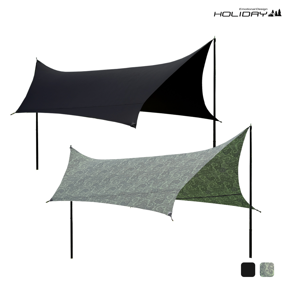 홀리데이 캠핑 블랙코팅 나일론 실타프 스팅레이 헥사 타프