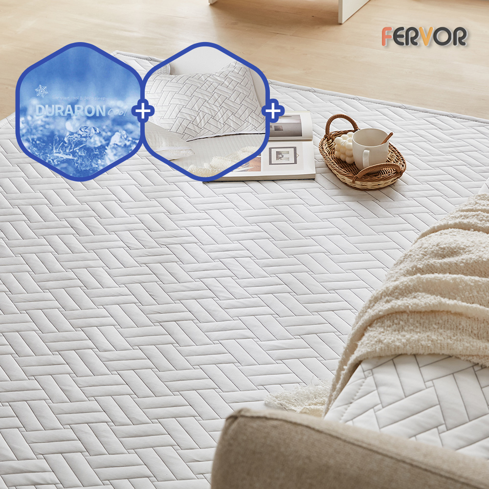 퍼보 휴비스 듀라론 에오로쿨 냉감패드 쿨매트 소파침대러그 (러그)격자, 150x200