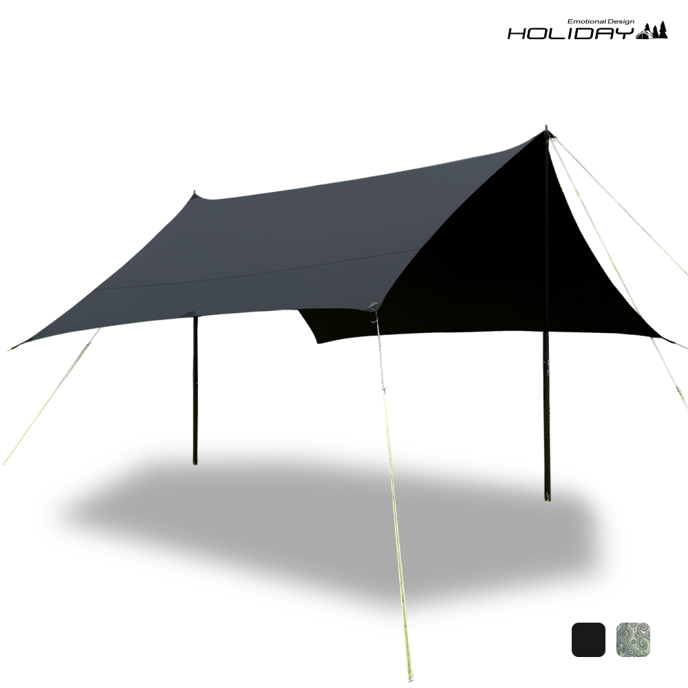 홀리데이 캠핑 블랙코팅 나일론 실타프 실리콘 코팅 렉타 타프