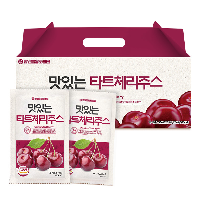 참앤들황토농원 맛있는 타트체리주스 70ml, 30개