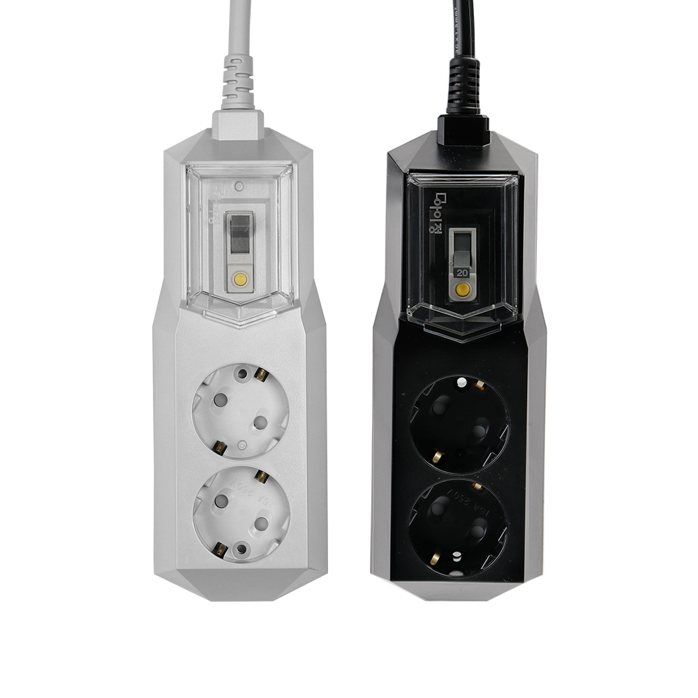 국산 고용량 아이정 4000W 안전 접지 고전력 누전 차단 멀티 콘센트 2구 50cm