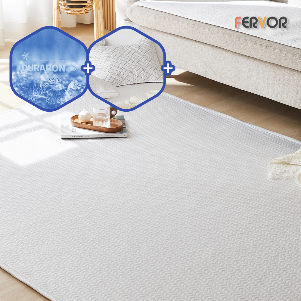 퍼보 휴비스 듀라론 에오로쿨 냉감패드 쿨매트 소파침대러그 (러그)V자, 150x200