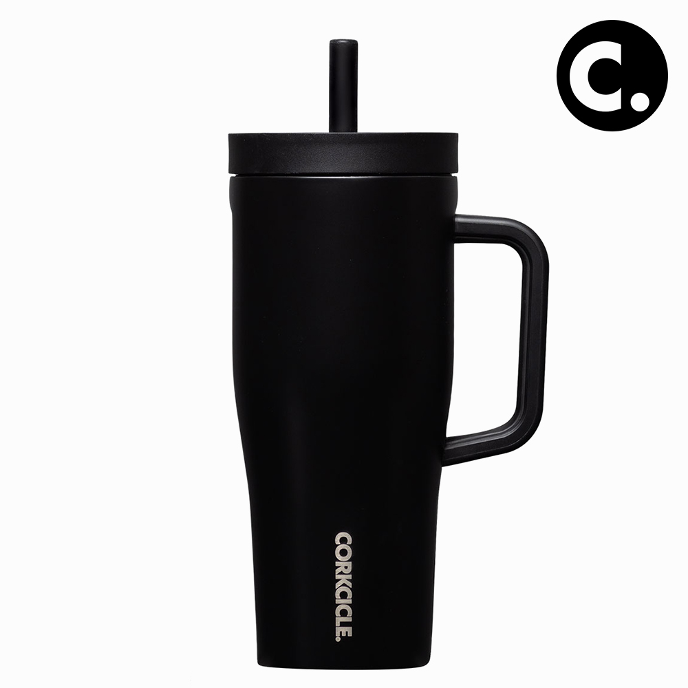 콕시클 크루저 22oz 스텐 보냉 텀블러 밀폐 손잡이 빨대 650ml, 매트블랙