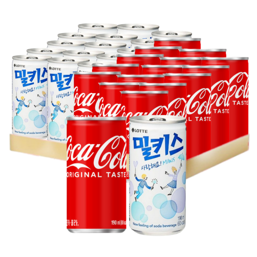 미니캔 음료수 밀키스 190ml 코카콜라 190ml 30캔 각15캔 - 상품 이미지