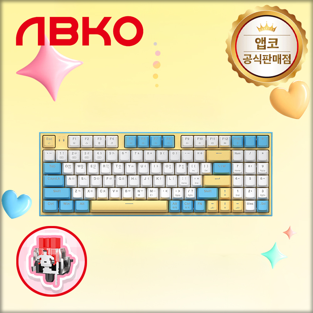 앱코 AN94BT 무선 블루투스 기계식 키보드 레몬바스켓, 적축, 45g - 메인 이미지