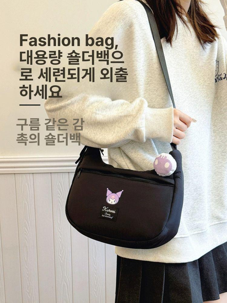 산리오 숄더백 헬로키티 쿠로미 대용량 여성 통근가방 메신저백 - 상세 이미지 4