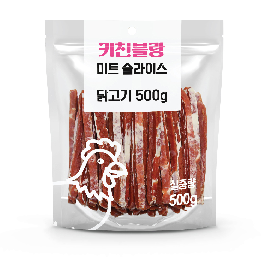 키친블랑 미트 슬라이스 강아지간식 닭고기, 500g, 1개 - 메인 이미지