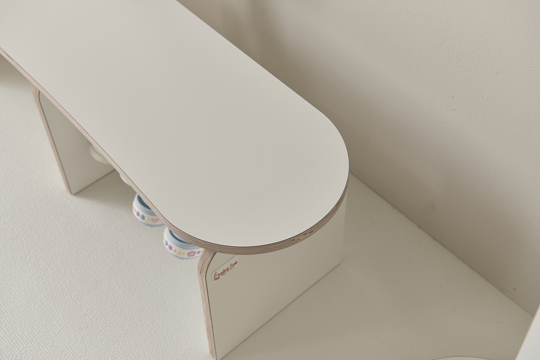 베베조아 2인 아기 슈벤치 현관 신발장 칸막형 의자 오일 마감 X