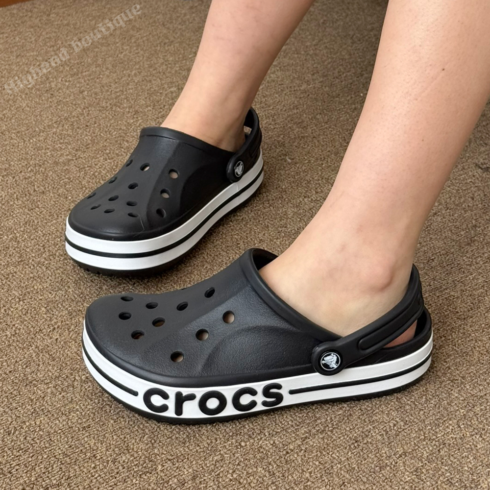 크록스 바야 밴드 클로그 클래식 크록 크럭스 샌들 블랙화이트, 230