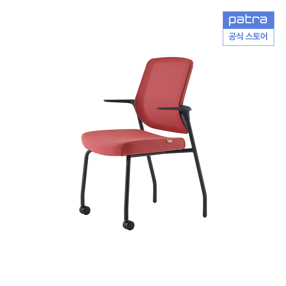 [집중력향상추천의자] 파트라 보나 학생 책상 의자 VN54A BK 바퀴 + 글라이드 타입 레드