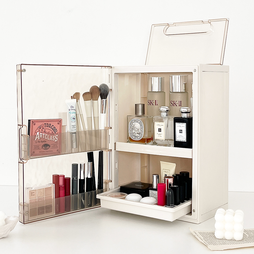 2단 화장품정리함 화장대 립스틱 브러쉬 보관함 정리함 화장품정리대
