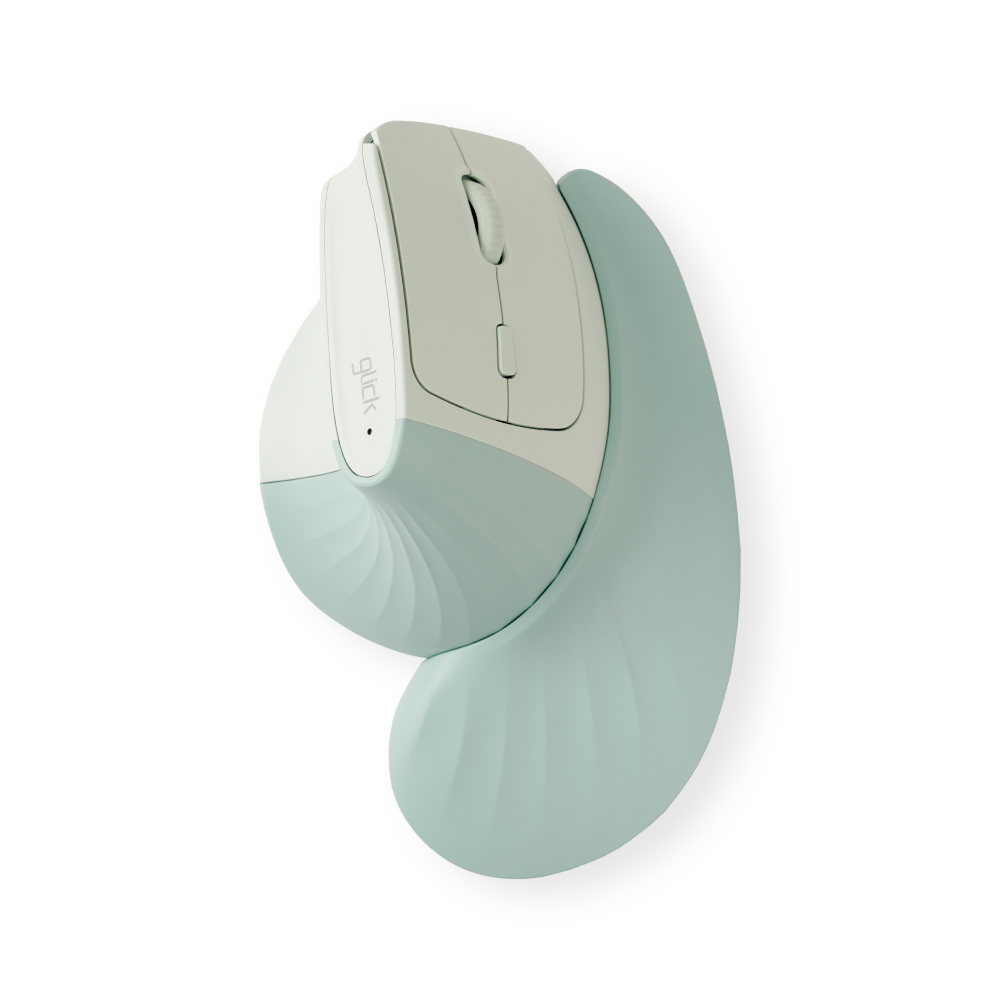 지클릭커 오피스프로 버티컬 도톰스콘 팜레스트 OP85 무소음 블루투스 무선마우스 그린