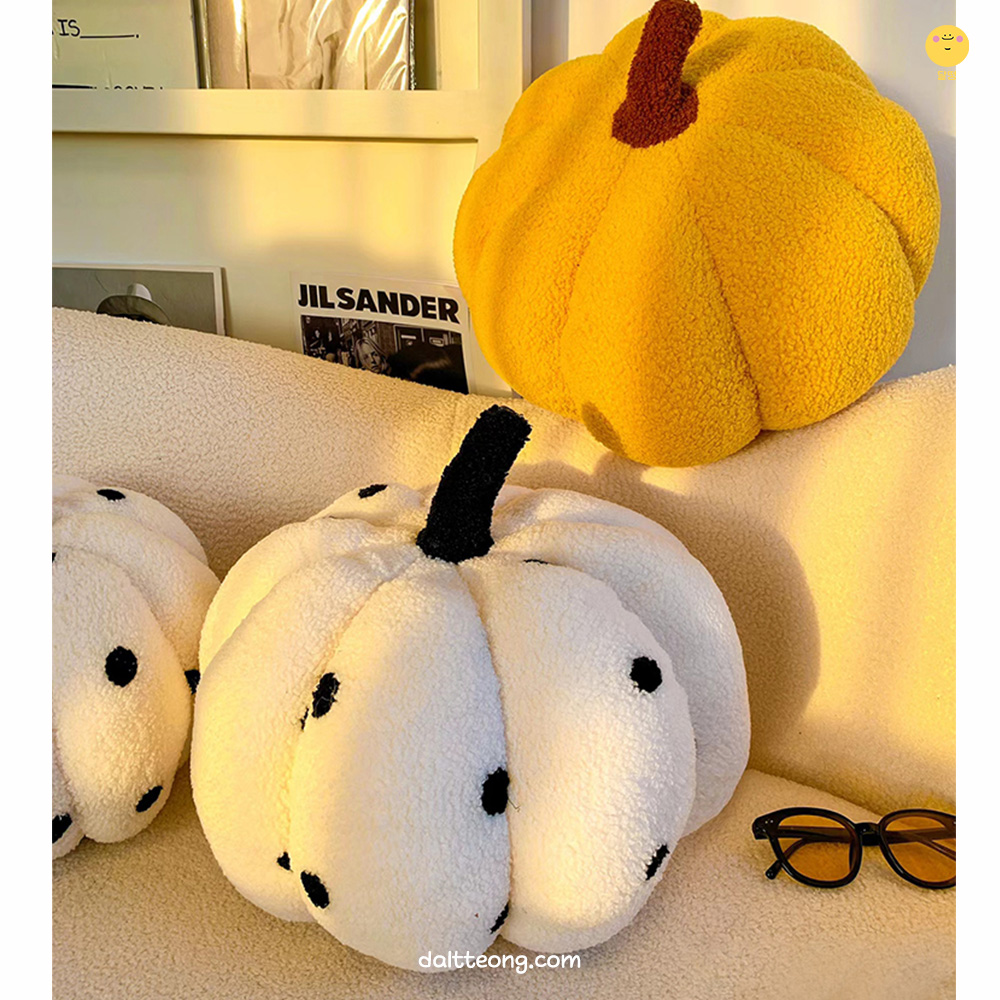달떵 귀여운 노랑 호박 원형 쇼파 쿠션 침대 포인트 예쁜 패브릭 감성 포인트 인테리어