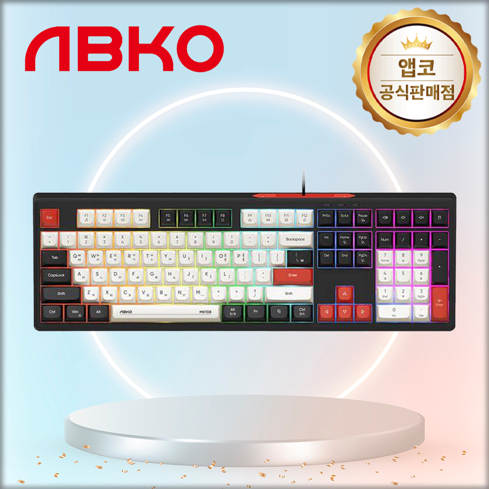 앱코 MK108 저소음 유선 키보드 블랙, 멤브레인 - 메인 이미지