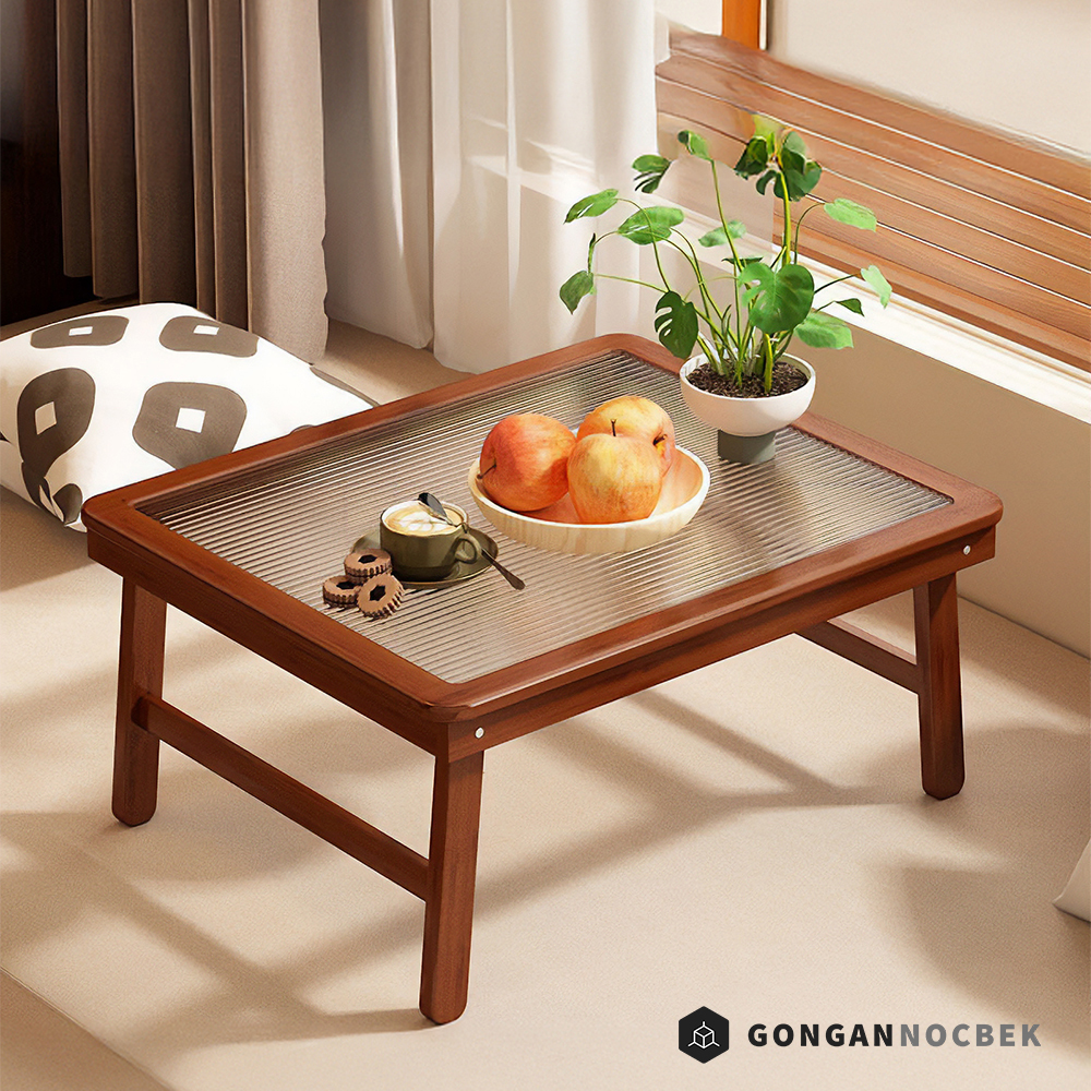 접이식 좌식 테이블 거실 좌탁 유리 탁자 낮은 식탁