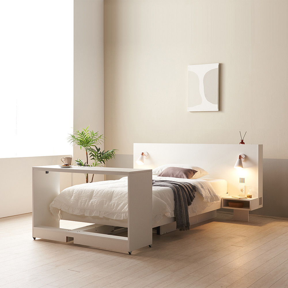 버킷츠 북슬립 스마트 모션베드 전동침대 알람침대 마베드 Ma bed SS(슈퍼싱글), 화이트