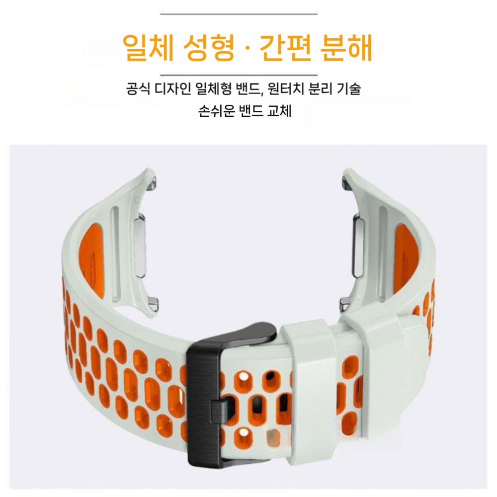 갤럭시워치8 울트라 2025 스트랩 실리콘 2컬러 투톤 실리콘 에어홀 통기성 밴드 - 상세 이미지 3