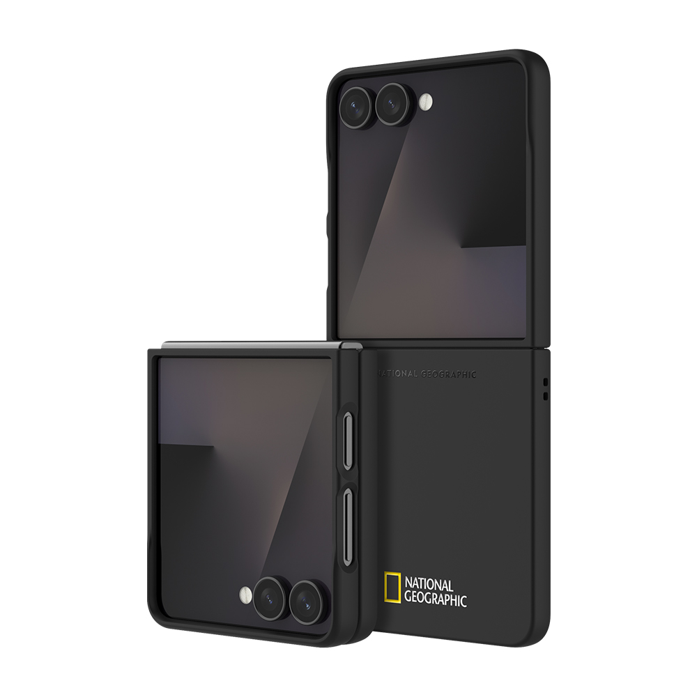 내셔널지오그래픽 슬림핏 케이스 스몰로고 블랙, 갤럭시Z 플립7