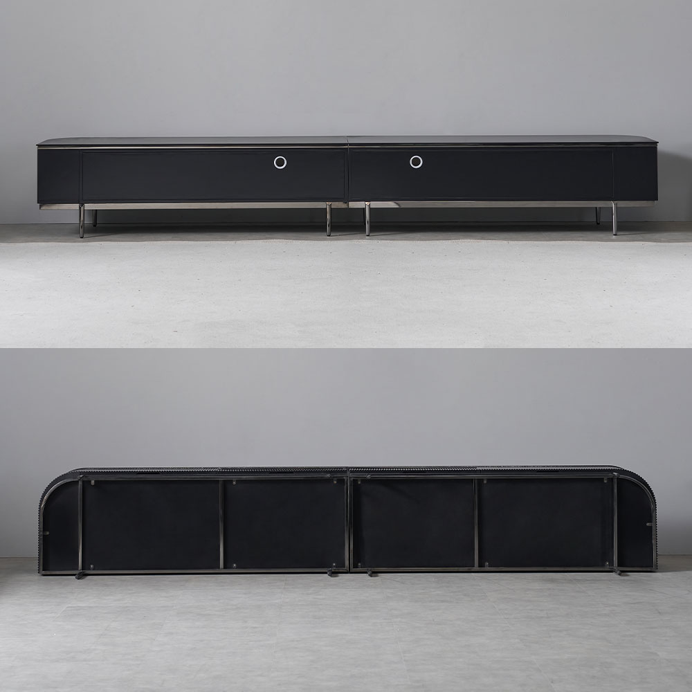 템바보드 세라믹 85인치 TV 거실장 장식장 티비다이 2600, 블랙