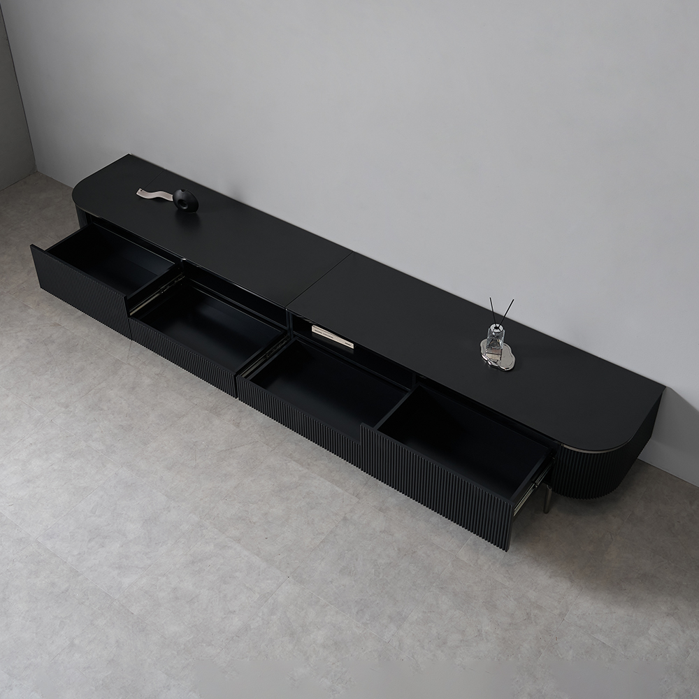 템바보드 세라믹 85인치 TV 거실장 장식장 티비다이 2600, 블랙