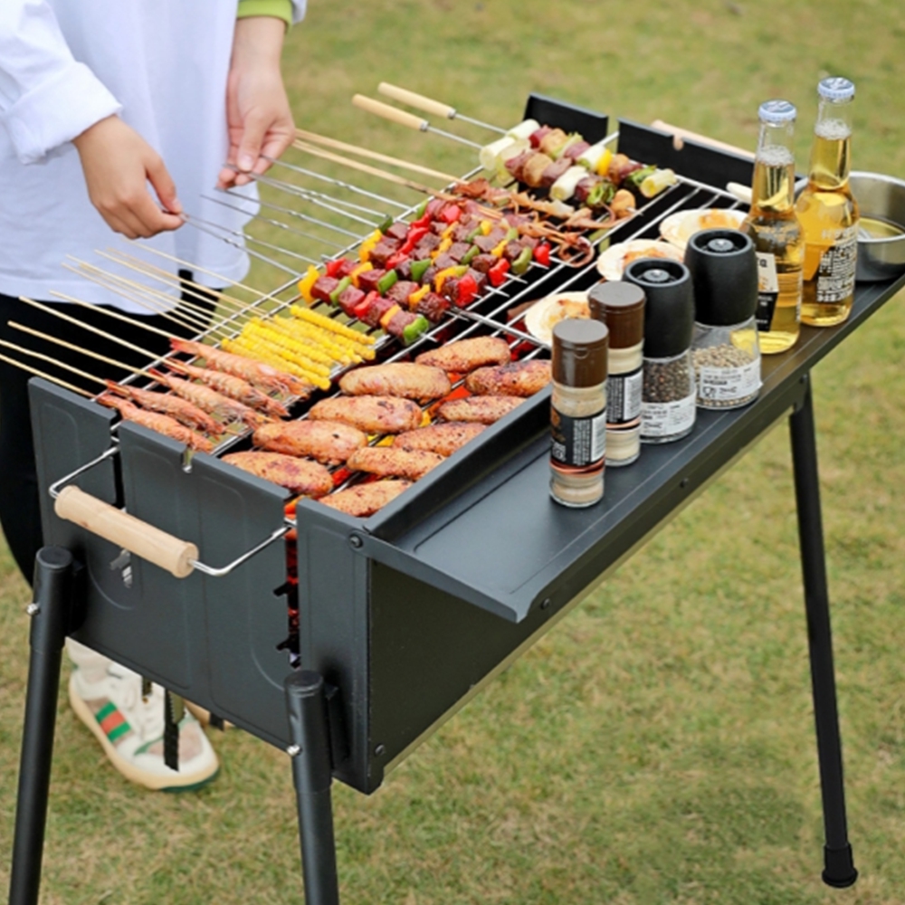 스틸 바베큐그릴 홈파티 캠핑 숯불구이 높이조절 화로대