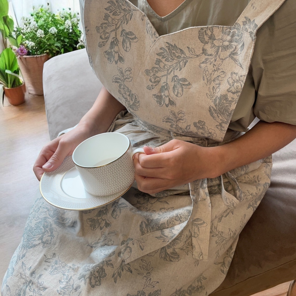 주방 방수 앞치마 원피스 여름 겨울 미용실 카페 린넨 앞치마