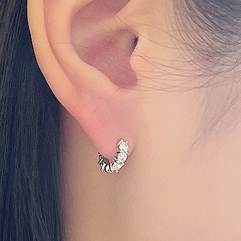 1부 천연 테니스 다이아 귀걸이 원터치 이터니티 고급 클래식 선물 웨딩 결혼 기념일 - 메인 이미지