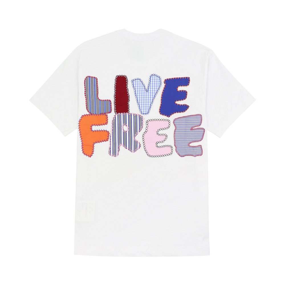 꼼데가르송 LIVE FREE 자수 코튼 반팔 티셔츠 FN-T002 3 - 상세 이미지 2