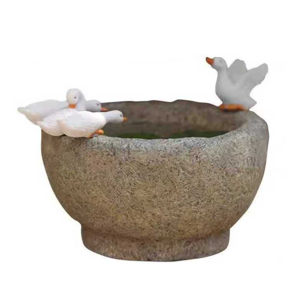 돌수반 화분 미니연못 돌학 이끼 금붕어 트레이 야외 - 상품 이미지