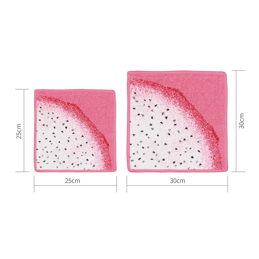 훼이라 프루츠 뷰티 페이스타월 용과 25x25cm 독일직수입 부드럽고 먼지없는 프리미엄 손수건 - 상세 이미지 2