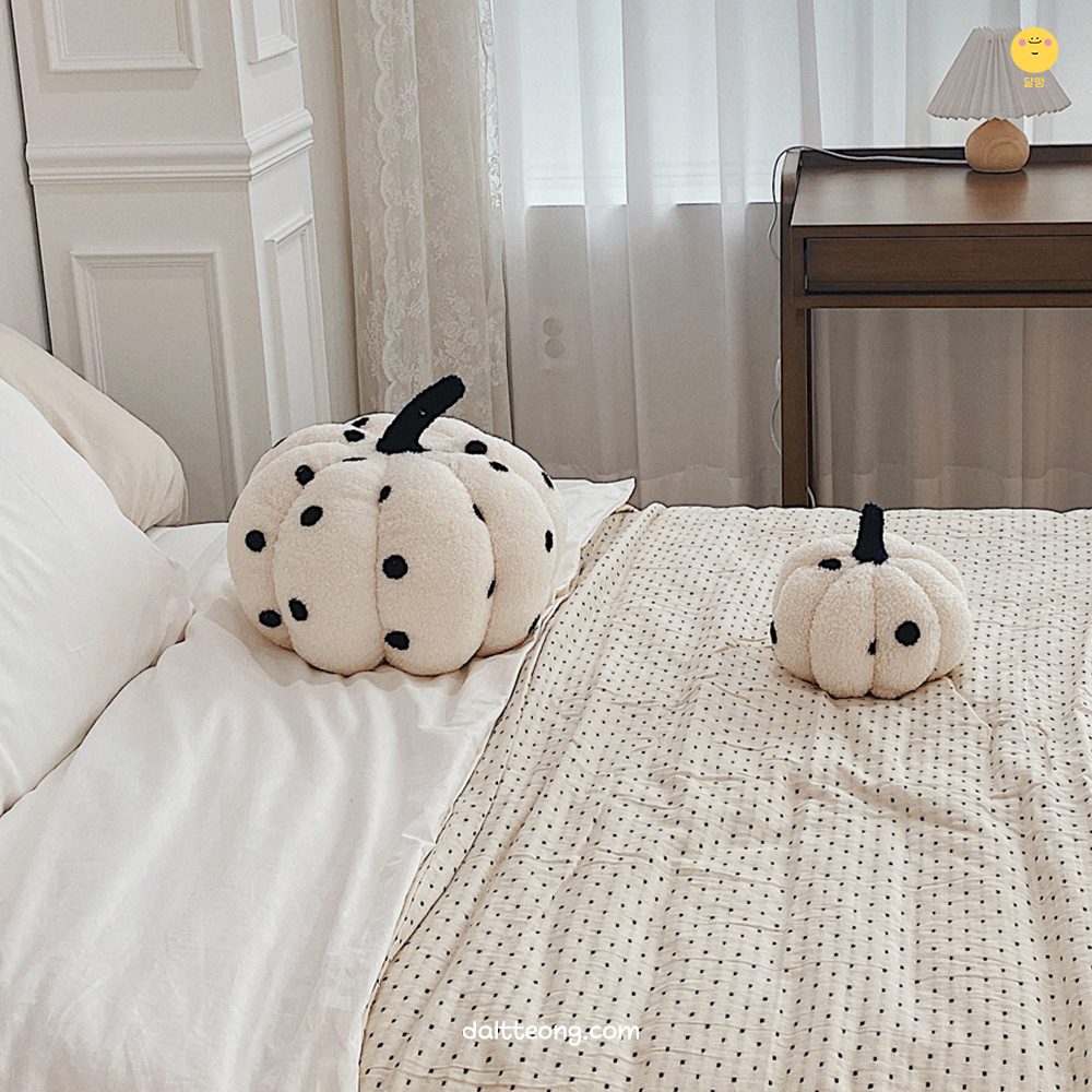 달떵 귀여운 노랑 호박 원형 쇼파 쿠션 침대 포인트 예쁜 패브릭 감성 포인트 인테리어