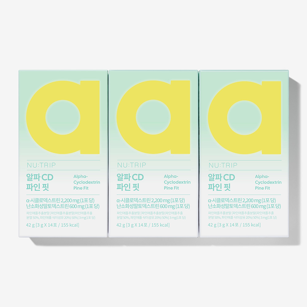 뉴트립 알파 CD 파인핏 알파시클로덱스트린 알파시디 파인애플맛 알파씨디 14포, 3개 - 상품 이미지