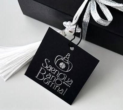 블랙 로고 상품 텍 금박 유광 200매 50x50 은박 백박 먹박 고급스러운 의류텍 - 상세 이미지 2