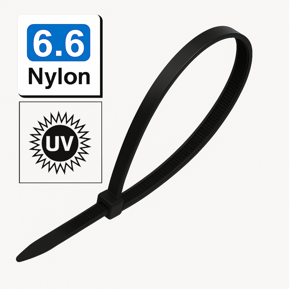 옥외용 UV저항 나일론 케이블타이 100x2.5mm 검정 100개입/1봉 - 상품 이미지