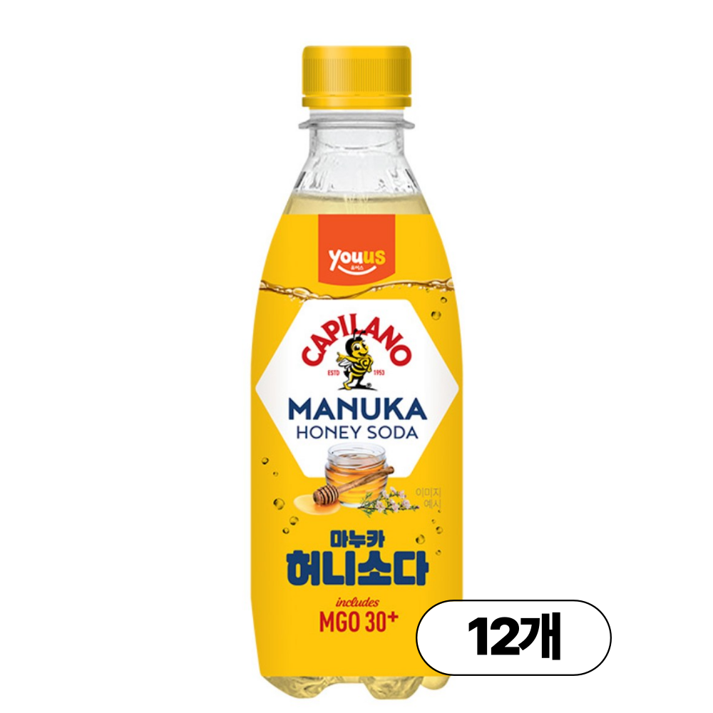 카필라노 마누카 꿀 허니 소다 탄산음료 350ml, 12개