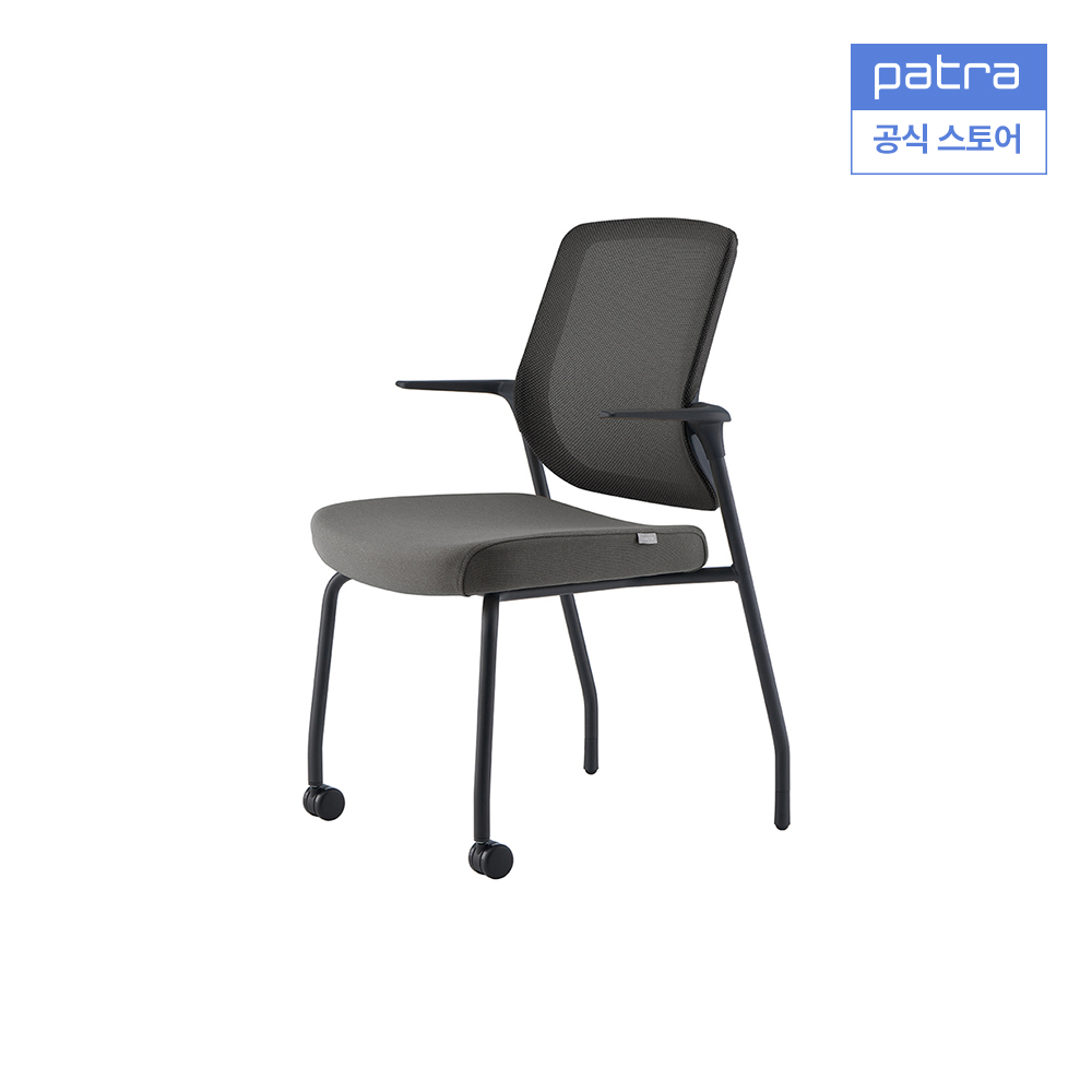 [집중력향상추천의자] 파트라 보나 학생 책상 의자 VN54A BK 바퀴 + 글라이드 타입 블랙