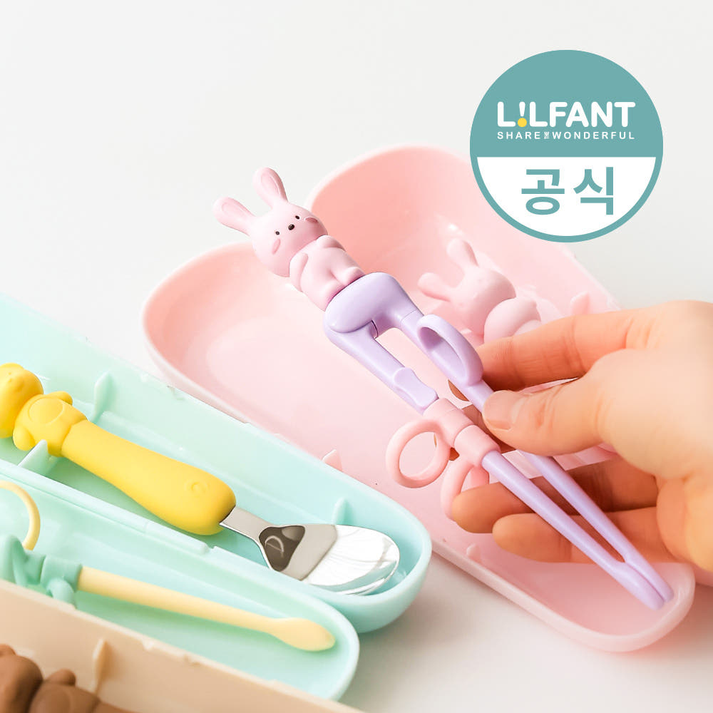 릴팡더스틱 맥스 아기 연습 젓가락 유아수저케이스세트 어린이집 유치원 동물 곰 캐릭터 산리오 - 상세 이미지 2