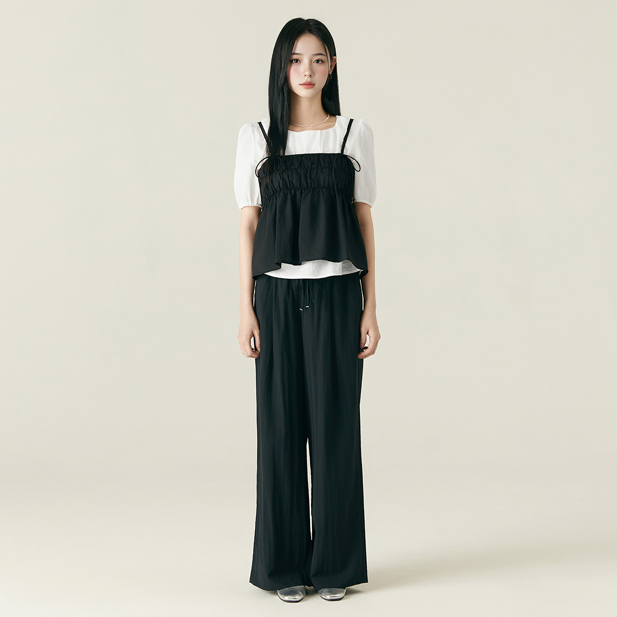 로엠 밴딩 와이드 팬츠 RMTWF37R14 - 상세 이미지 2