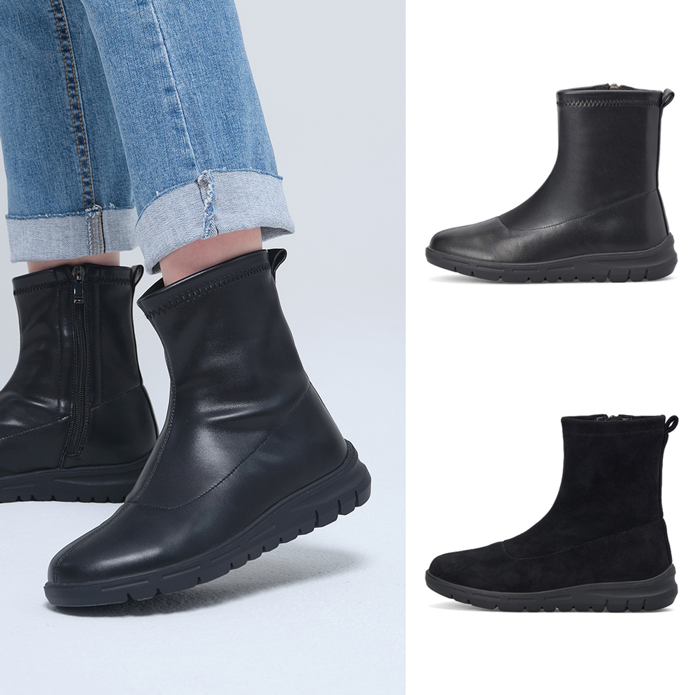 [기모안감] 230~255 데이워크 발편한 아치깔창 여성 앵클 스판 부츠 코이 DW30051 - 상품 이미지