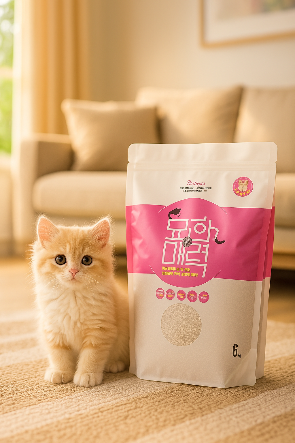 묘한매력 키튼 18kg 새끼 아기 고양이 배변용품 벤토나이트 모래 가는입자 - 상세 이미지 2
