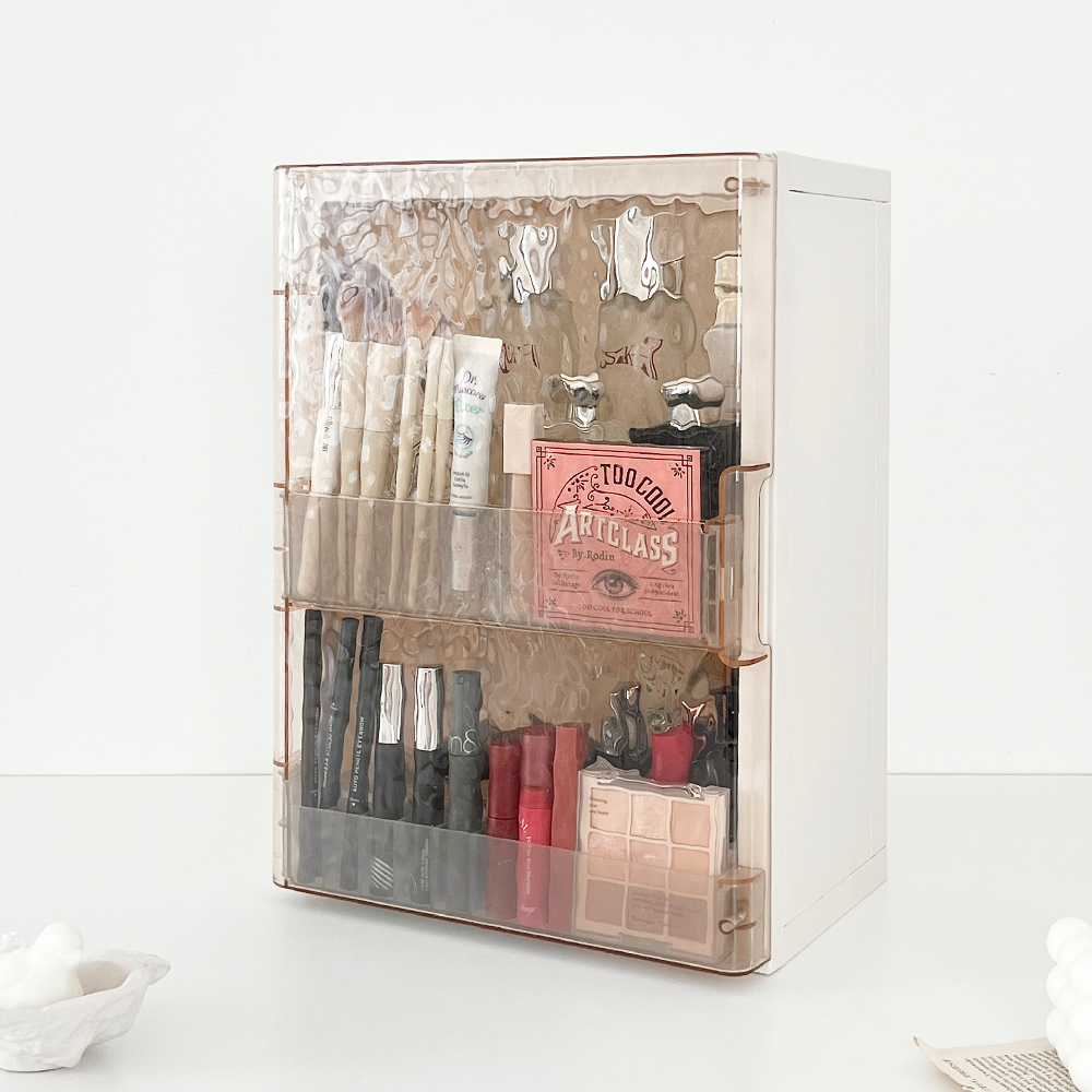 2단 화장품정리함 화장대 립스틱 브러쉬 보관함 정리함 화장품정리대
