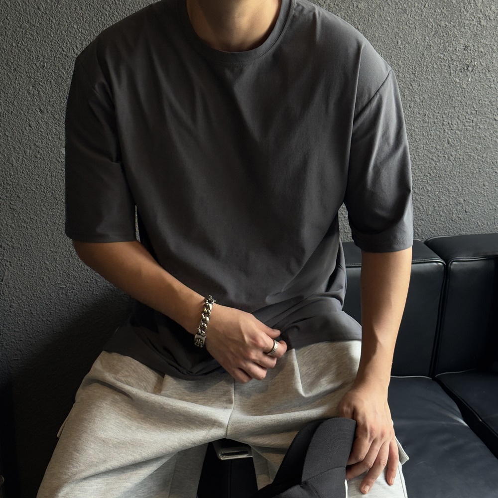 쿨링반팔티 남자흰티 남자오버핏반팔 - 상품 이미지